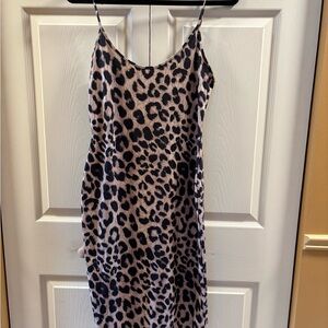 SHEIN Leopard Print Stretchy Slip Dress